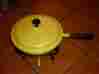 1100 Chafing Dish Mondego Vintage Mid-century Modern Yellow Enameled Aluminum Nib 2qt