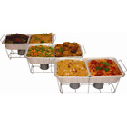152320379912 Serve Rite Buffet Serving Set White Aluminum Pans