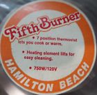 39258120003 Hamilton Beach New Vintage In Original Packing Fifth Burner