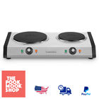 46982278 Cuisinart Cast Iron Double Burner In Silver Compact Portable Stove