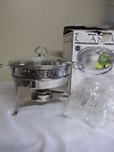 50-24 Chafing Dish Chantal 3 Qt Buffet Food Warmer 18 10 Stainless Glass Lid Unused