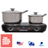 554258022 Farberware Black Electric Double Burner Die Cast Plates Cooktop Stove