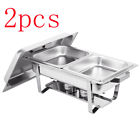 723044236593 Unbranded Quart Stainless Steel Rectangular Chafing Dish Full