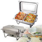 765629221662 Unbranded Quart Stainless Steel Rectangular Chafing Dish Full