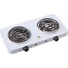 766239834068 Countertop Burners Double Portable Buffet Range Burner White