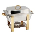 789313680719 Stainless Steel Gold Accented Chafer Thunder Group Brand