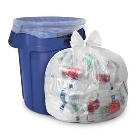 Aluf Plastics 735692011668 60 Gal. 1.2 Mil Clear Trash Bags 38 Inch X 58 Pack Of 100 For Recycling Cont