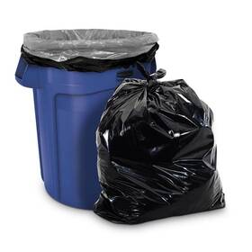 Aluf Plastics 735692018247 55-60 Gallon 2 Mil Eq Black Trash Can Liners - 38 Inch X 58 Pack Of 100 For C