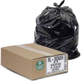 Aluf Plastics 735692019435 20 Gal. To 30 Inch X 36 1.5 Mil Eq Black Trash Can Liners Bags 100