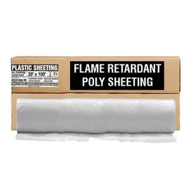 Aluf Plastics 735692025825 All Purpose Fire Retardant Clear Polysheeting 20 Ft. X 100 6 Mil Thick