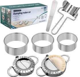 Hr99-1 Amgoya Dumpling Maker Kit Stainless Steel Mold Momos For Easy Silver