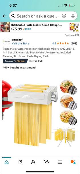 X00311q3tl Amzchef Pasta Maker Attachment 3in1 For Stand Mixers Including Sheet Roller