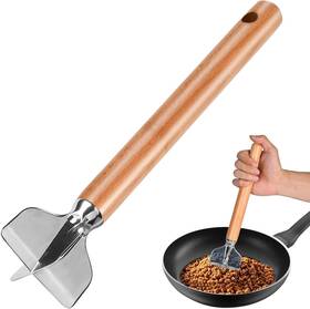 Anzius Ss Wood Meat Chopper 11 Stainless Steel Masher Inch Silver