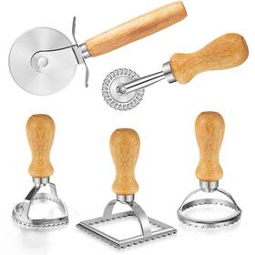 Artpicosun 706316700824 Artpico Ravioli Stamp Maker Cutter Roller Wheel Set Of 5 Pasta Silver