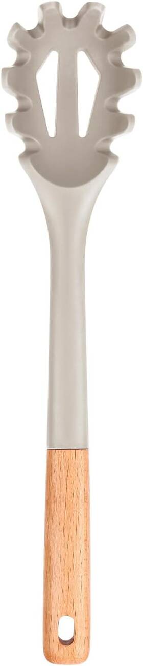 Bd1-cooking Badiano Silicone Pasta Fork Kitchen Heat Resistant Noodle Spoon Server Bpa Khaki