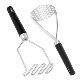Baoai 797457129506 Potato Masher Set Of 2 Pieces Stainless Steel Kitchen Black