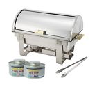 C-5080 C-f2 Ut-16 Winco Stainless Steel Roll-top Chafer