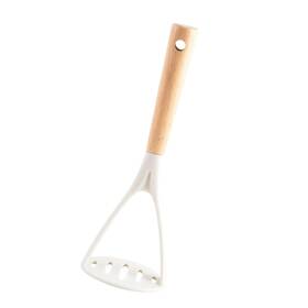 Chjkmaegc Chjkmaegcxgv4 Silicone Potato Press With Wooden Handle For Pressing Mashed 25x8.5cm White