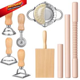 Ckhoid 5381pwhr0178 9 Pcs Gnocchi Pasta Making Tools Kit With Wood Natural