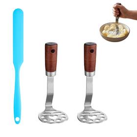 Cllycnny 740625710846 Stainless Potato Masher - 2pcs Mini Potatoes Mashed Tool One Size Brown