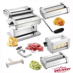 Cucinapro 096119178006 5 In1 Pasta Roller Set Steel Machine Noodles Maker For Italian Dinner New