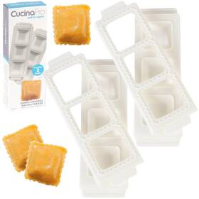Cucinapro 656103087921 Jumbo Squares 2 Inch Ravioli Molds Pack - Homemade Filled Pasta Maker- Square
