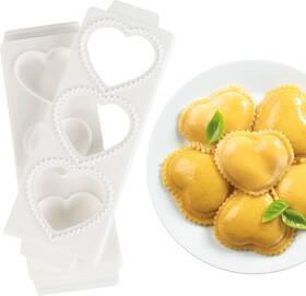 Cucinapro 656103089048 Jumbo 3 Inch Heart Ravioli Molds - Homemade Filled Pasta Maker- 2 Piece