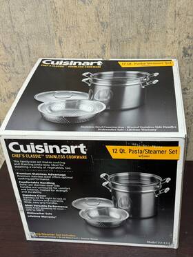 77-412 Cuisinart Classic Stainless Cookware 12-quart 4 Piece Pasta/steamer Set