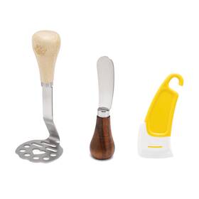 Cxy Cftz003 Potato Masher Stainless Steel Trumpet Beige Silver-white Yellow White
