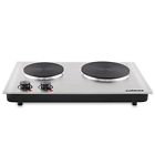 Dbhp-34679 Double Burner Hot Plate Countertop Cooking Stove Portable Silver Stainless