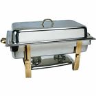 Dc-6n Update Back To School 8qt Ss Oblong Gold-accented Chafer Chafing Dishes 755576015391