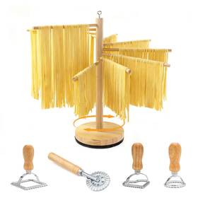 Dthwagfl 768274879202 Rotary Pasta Drying Rack Detachable Wood With Piece 5