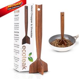 Ecoteak Rhah001 Teak Wooden Meat Chopper Ground Beef Tool Small