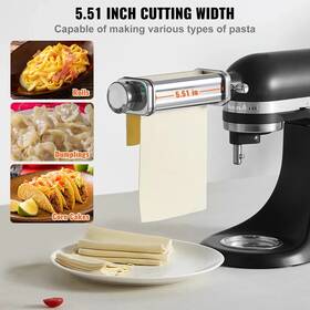 Roll8 Eimsoah Pasta Maker Attachment Stainless Steel 8 Gears Thickness Roller Cutter