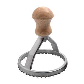 Eppicotispai 33/55/sg Aluminum Round Ravioli Stamp With Beechwood 3-inch Silver