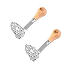 Fyazgop Wowou30 2 Pcs Potato Masher Creative Stainless Steel 5.9 2.12 In Silver Brown