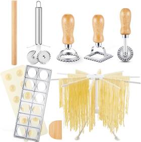 Lec-geetery-2179 Geetery 5 Pieces Ravioli Mold Set Include 12 Holes White Silver Wood Color
