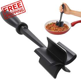 Gumball 718396397450 Meat Chopper Heat Resistant Masher For Ground Beef Hamburger Black