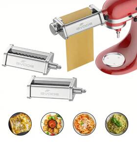 Gvode Gv-pm3-silver 3-in-1 Pasta Maker Stand Mixer Attachment All-metal Roller Cutter Silver
