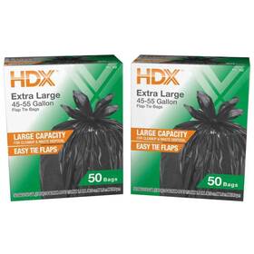 Hdx 073257015394 50 Gal. Wave Cut Extra Large Trash Bags 100-count