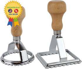 Hk8426 Hicook Ravioli Maker Cutter Stamps Set Round And Square Shape Masker - Silver