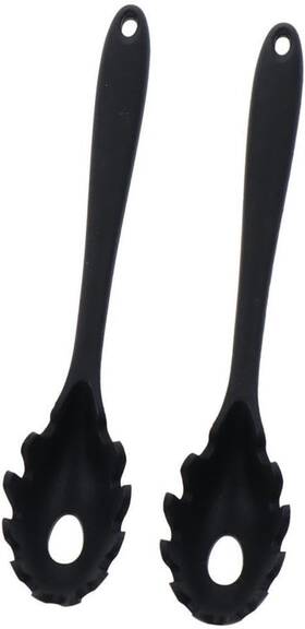 Kfbu1a80-b Hobbyme 2 Pcs Durable Silicone Pasta Fork Multi-purpose Household Black Red