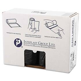 Inteplast Group 762935901288 40 Inch X 48 45 Gal. 22 Mic Black High-density Interleaved Commercial Trash C