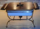 J-247 Glasbake Vintage Mid Century Modern Metal Wood Chaffing Warming Dish