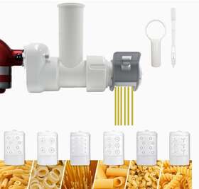 Jahy2tech 880429812589 Pasta Press Attachment For Kitchenaid Mixer 6 White Outlet Shapes