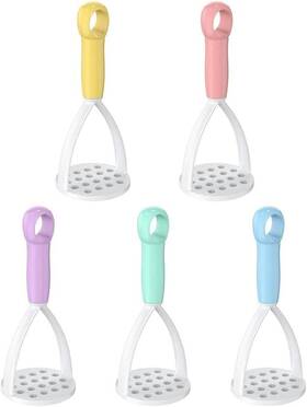 Jowxsx 714330512125 1pc Random Color Manual Silicone Potato Masher Cooking Utensils 1