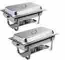 Kc37827 Unbranded New 2 Pack Of 9 Quart Stainless Steel Rectangular Chafing Dish Full Size Frame 731236527602