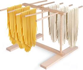 Tc-miantiaojia-0428 Krbnk Wood Pasta Drying Rack - Collapsible Fresh Stand With Transfer Wand