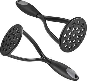 K-108r2 Ksendalo Nylon Potato Masher Set Of 2 Thick Nonstick Food Black Silver