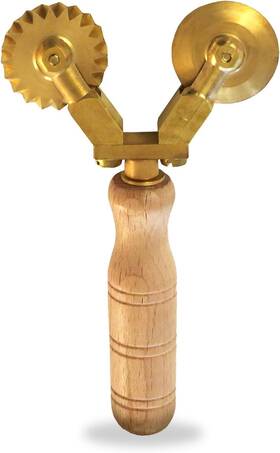 Cominhkpr69921 La Gondola Homemade Pasta Cutter - Double Wheel Festooned And Combined